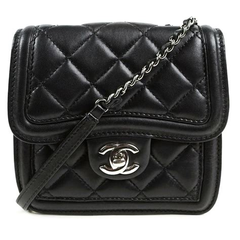 chanel black leather crossbody bag|Chanel crossbody bag vintage.